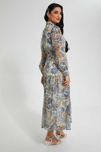 تنزيل الصورة على معرض الصور، Redtag-Assorted-Paisley-Printed-Lurex-Dobby-Tiered-Dress-Dresses-Women's-