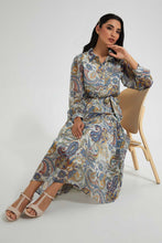 تنزيل الصورة على معرض الصور، Redtag-Assorted-Paisley-Printed-Lurex-Dobby-Tiered-Dress-Dresses-Women's-