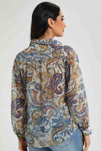 Load image into Gallery viewer, Redtag-Assorted-Paisley-Printed-Lurex-Dobby-Blouse-Blouses-Women's-