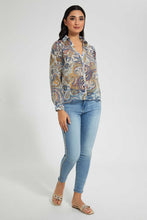 Load image into Gallery viewer, Redtag-Assorted-Paisley-Printed-Lurex-Dobby-Blouse-Blouses-Women's-