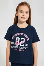 تنزيل الصورة على معرض الصور، Redtag-Navy-Chest-Placement-Print-Set-Sets-Girls-2 to 8 Years