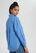 Load image into Gallery viewer, Redtag-Blue-Poplin-Oversize-Shirt-Casual-Shirts-Women's-