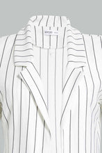 Load image into Gallery viewer, Redtag-White-Stripe-Rolled-Up-Sleeve-Jacket-Category:Jackets,-Colour:White,-Filter:Women's-Clothing,-New-In,-New-In-Women,-Non-Sale,-S22C,-Section:Women,-Women-Jackets-Women's-