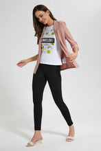 Load image into Gallery viewer, Redtag-Pink-Stripe-Rolled-Up-Sleeve-Jacket-Category:Jackets,-Colour:Apricot,-Filter:Women's-Clothing,-New-In,-New-In-Women,-Non-Sale,-S22C,-Section:Women,-Women-Jackets-Women's-