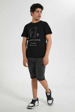 Load image into Gallery viewer, Redtag-Black-Reflective-Beyound-Tee-Graphic-T-Shirts-Senior-Boys-9 to 14 Years