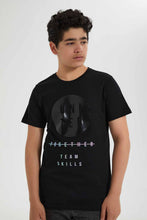 Load image into Gallery viewer, Redtag-Black-Reflective-Beyound-Tee-Graphic-T-Shirts-Senior-Boys-9 to 14 Years
