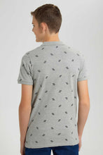 تنزيل الصورة على معرض الصور، Redtag-Grey-Melange-Allover-Polo-Tee-Polo-Shirts-Senior-Boys-9 to 14 Years