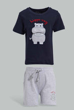 Load image into Gallery viewer, Redtag-Navy-And-Grey-Applique-Casual-Set-(2-Pack)-Sets-Infant-Boys-3 to 24 Months