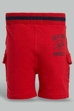 Load image into Gallery viewer, Redtag-Red-Cargo-Pocket-Rib-Active-Shorts-Active-Shorts-Infant-Boys-3 to 24 Months