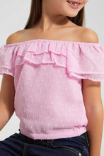 Load image into Gallery viewer, Redtag-Pink-Raffle-Top-Blouses-Girls-2 to 8 Years