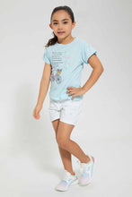 Load image into Gallery viewer, White Embellished Denim Short