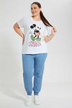 تنزيل الصورة على معرض الصور، Redtag-White-Mickey-Mouse-T-Shirt-Graphic-T-Shirts-Women's-