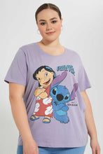 تنزيل الصورة على معرض الصور، Redtag-Purple-Lilo-And-Stitch-T-Shirt-Graphic-T-Shirts-Women's-