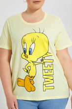 تنزيل الصورة على معرض الصور، Redtag-Yellow-Tweety-T-Shirt-Graphic-T-Shirts-Women's-