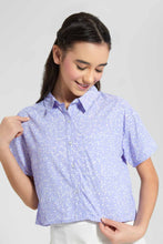 Load image into Gallery viewer, Redtag-Assorted-Purple-Disty-Print-Crop-Shirt-Category:Blouses,-Colour:Assorted,-Filter:Senior-Girls-(9-to-14-Yrs),-GSR-Blouses,-New-In,-New-In-GSR,-Non-Sale,-S22D,-Section:Kidswear,-TBL-Senior-Girls-9 to 14 Years