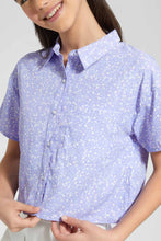 Load image into Gallery viewer, Redtag-Assorted-Purple-Disty-Print-Crop-Shirt-Category:Blouses,-Colour:Assorted,-Filter:Senior-Girls-(9-to-14-Yrs),-GSR-Blouses,-New-In,-New-In-GSR,-Non-Sale,-S22D,-Section:Kidswear,-TBL-Senior-Girls-9 to 14 Years