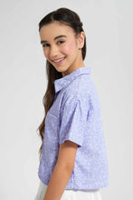 Load image into Gallery viewer, Redtag-Assorted-Purple-Disty-Print-Crop-Shirt-Category:Blouses,-Colour:Assorted,-Filter:Senior-Girls-(9-to-14-Yrs),-GSR-Blouses,-New-In,-New-In-GSR,-Non-Sale,-S22D,-Section:Kidswear,-TBL-Senior-Girls-9 to 14 Years