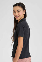 Load image into Gallery viewer, Redtag-Black-Polo-Rib-T-Shirt-Category:Blouses,-Colour:Black,-Filter:Senior-Girls-(9-to-14-Yrs),-GSR-Blouses,-New-In,-New-In-GSR,-Non-Sale,-S22D,-Section:Kidswear,-TBL-Senior-Girls-9 to 14 Years