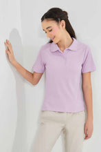 Load image into Gallery viewer, Redtag-Purple-Polo-Rib-T-Shirt-Category:Blouses,-Colour:Purple,-Filter:Senior-Girls-(9-to-14-Yrs),-GSR-Blouses,-New-In,-New-In-GSR,-Non-Sale,-S22D,-Section:Kidswear,-TBL-Senior-Girls-9 to 14 Years