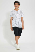 Load image into Gallery viewer, Redtag-White-Allover-Print-T-Shirt-Graphic-T-Shirts-Senior-Boys-9 to 14 Years