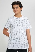 Load image into Gallery viewer, Redtag-White-Allover-Print-T-Shirt-Graphic-T-Shirts-Senior-Boys-9 to 14 Years
