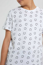 Load image into Gallery viewer, Redtag-White-Allover-Print-T-Shirt-Graphic-T-Shirts-Senior-Boys-9 to 14 Years