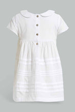 Load image into Gallery viewer, Redtag-White-Peter-Pan-Collar-Dress-Dresses-Infant-Girls-3 to 24 Months