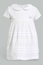 Load image into Gallery viewer, Redtag-White-Peter-Pan-Collar-Dress-Dresses-Infant-Girls-3 to 24 Months