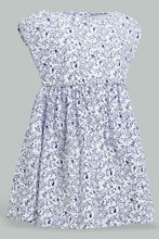 Load image into Gallery viewer, Redtag-Blue-Floral-Aop-Dress-Dresses-Infant-Girls-3 to 24 Months