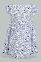 Load image into Gallery viewer, Redtag-Blue-Floral-Aop-Dress-Dresses-Infant-Girls-3 to 24 Months