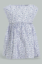 Load image into Gallery viewer, Redtag-Blue-Floral-Aop-Dress-Dresses-Infant-Girls-3 to 24 Months