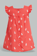 Load image into Gallery viewer, Redtag-Coral-Pineapple-Aop-Dress-Dresses-Infant-Girls-3 to 24 Months