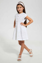 Load image into Gallery viewer, Redtag-White-Embroidered-Dress-Dresses-Girls-2 to 8 Years
