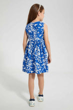 Load image into Gallery viewer, Redtag-Blue-Basic-Printed-Dress-Dresses-Girls-2 to 8 Years