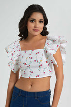 Load image into Gallery viewer, Redtag-Assorted-Printed-Square-Neck-Cropped-Stretch-Blouse-Blouses-Women's-
