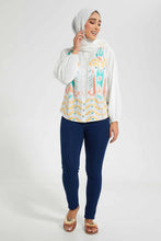 Load image into Gallery viewer, Redtag-Cream-Viscose-Crepe-Dobby-With-Gold-Lurex-Embroidery-Blouses-Women's-