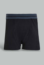 Load image into Gallery viewer, Redtag-Royal-Blue/Black/Grey-Mel-3-Pcs-Pack-Boxer-Short-Boxers-Senior-Boys-9 to 14 Years