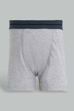 Load image into Gallery viewer, Redtag-Royal-Blue/Black/Grey-Mel-3-Pcs-Pack-Boxer-Short-Boxers-Senior-Boys-9 to 14 Years