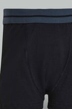 Load image into Gallery viewer, Redtag-Royal-Blue/Black/Grey-Mel-3-Pcs-Pack-Boxer-Short-Boxers-Senior-Boys-9 to 14 Years