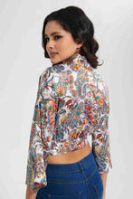 Load image into Gallery viewer, Redtag-Bright-Floral-Printed-Tie-Front-Top-Tops-Women's-