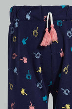Load image into Gallery viewer, Redtag-Navy-Flamingo-Aop-Active-Pant-Active-Pants-Infant-Girls-3 to 24 Months