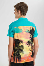 Load image into Gallery viewer, Redtag-Green-Palm-Tree-Aop-Shirt-Casual-Shirts-Senior-Boys-9 to 14 Years