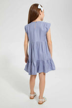 تنزيل الصورة على معرض الصور، Redtag-Grey-Twill-Tiered-Dress-Dresses-Girls-2 to 8 Years