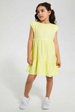 تنزيل الصورة على معرض الصور، Redtag-Grey-Twill-Tiered-Dress-Dresses-Girls-2 to 8 Years