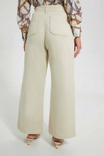 Load image into Gallery viewer, Redtag-Cream-Button-Detail-Trousers-Skirts-Women's-