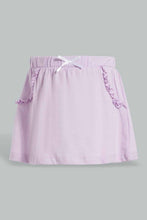 Load image into Gallery viewer, Redtag-Lilac-Solid-And-Aop-2Pk-Knit-Skirt-Skirts-Infant-Girls-3 to 24 Months