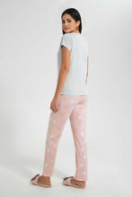 Load image into Gallery viewer, Redtag-Mid-Grey-Printed-Pyjama-Set-Pyjama-Sets-Women's-