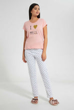 Load image into Gallery viewer, Redtag-White-Printed-Pyjama-Set-Pyjama-Sets-Women's-