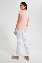 Load image into Gallery viewer, Redtag-White-Printed-Pyjama-Set-Pyjama-Sets-Women's-