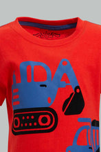 Load image into Gallery viewer, Redtag-Red-Digger-Tshirt-With-Beige-Pull-On-Short-Set-(2-Pack)-Sets-Infant-Boys-3 to 24 Months